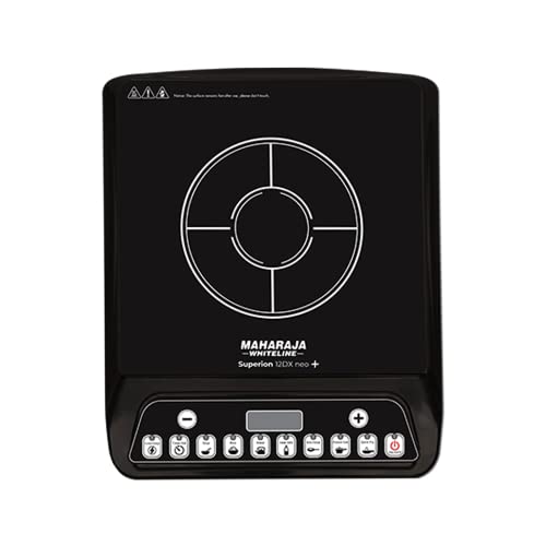 Maharaja Whiteline Superion 12DX Neo Plus Induction Stove with Pan Sensor Technology with 7 Preset Indian Menus – Black, 1200W