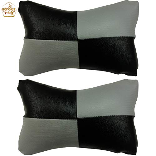 Adroitz Cushion (Set of 2, Medium, Black/Grey) for Maruti Suzuki Alto,Maruti Suzuki Wagon-R, Tata Tiago, Tata Punch, Hyundai Santro, Hyundai Grand I-1O and Other Vehicles