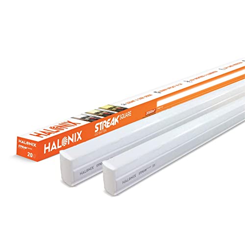 Halonix 20-watt LED Batten/Tubelight | Streak square 4-ft LED Batten for Living Room & Bedroom | Cool day light, Pack of 2