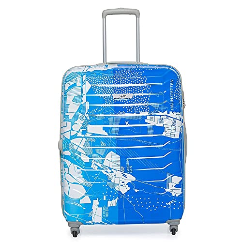 Skybags Trooper 75 cms Large Check-in Polycarbonate Hardsided 4 Wheels Spinner Luggae/Suitcase/Trolley Bag- Blue and White