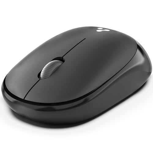 Ambrane Wireless Mouse, 1600 DPI, 2.4GHz with USB Dongle, 10m Range, Optical Orientation, Click Wheel, Instant connectivity, Ergonomic Design for All Day Comfort (Sliq 2 Wireless, Black)