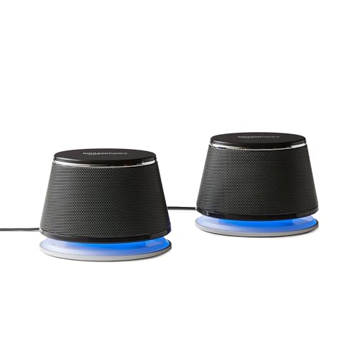 AmazonBasics USB-Powered PC Computer Speakers with Dynamic Sound | Black