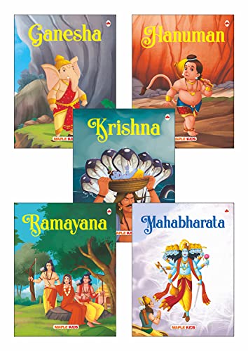 My First Mythology Tale (Illustrated) (Set of 5 Books) – Mahabharata, Krishna, Hanuman, Ganesha, Ramayana – Story Book for Kids – English Short Stories with Colourful Pictures – Read Aloud to Infants, Toddlers