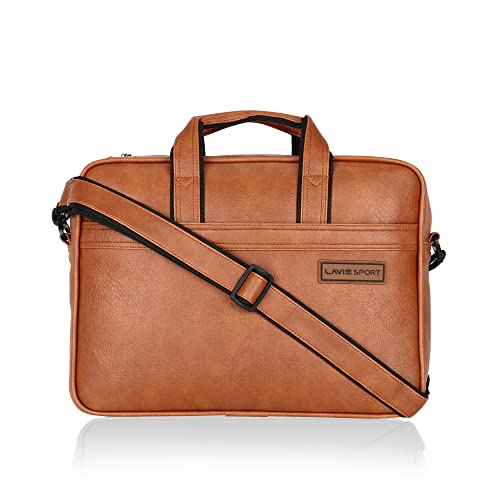 Lavie Sport Director 15 inch Laptop Briefcase Bag | Premium Leatherette Business Briefcase for Men & Women | Messenger Shoulder Bag with Detachable Strap | Durable Office Bag for Notebook/MacBook