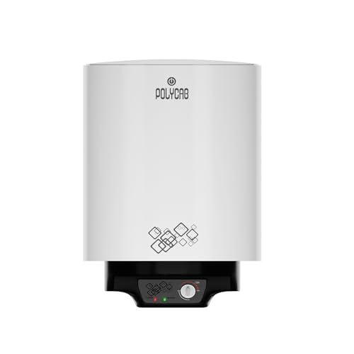 Polycab Celestia 10 Ltr 2 KW 5 Star Rating Storage Water Heater with Metal Body (White Black)