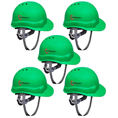 Robustt X Shree JEE Safety Helmet Executive Ratchet Type Adjustment, Protection for Outdoor Work Head Safety Hat with Sweat Band (Green, Pack of 5)