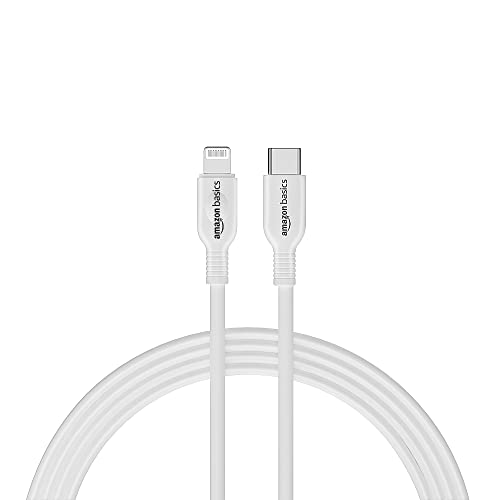 AmazonBasics USB C to Lightning TPE MFi Certified Charging Cable for Smartphone (White, 1.2 meter)