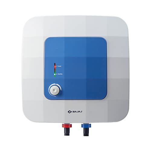 Bajaj Compagno 2000 W 10 Litre Vertical Storage Water Heater| Star Rated Geyser| Water Heating with Titanium Armour & Swirl Flow Technology| Child Safety Mode|2-Yr Warranty by Bajaj| White & Blue