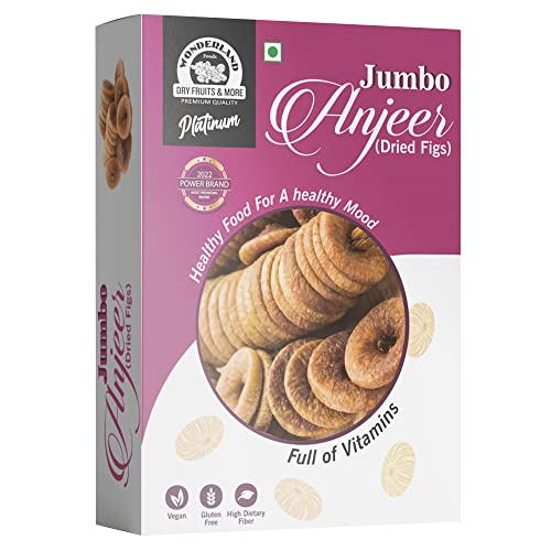 WONDERLAND FOODS Afghani Anjeer 250g Box Dry Fruits | Organic Dried Afghani Anjir Figs Rich in Iron, Fibre & Vitamins | Healthy Snack Low in Calories and Fat Free | Non-GMO Dry Afghani Anjir Figs