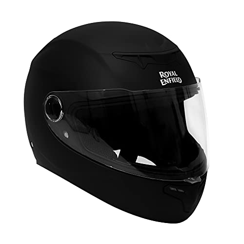 Royal Enfield TPEX Full Face Helmet with Clear Visor Matt Black, Size: XL(61-62cm)
