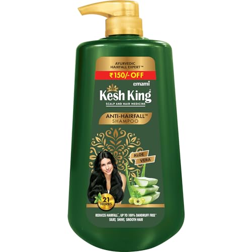 Kesh King Ayurvedic Anti Hairfall Shampoo Reduces Hairfall, 21 Natural Ingredients With The Goodness Of Aloe Vera, Bhringraja And Amla For Silky, Shiney, Smooth Hair, 1000Ml