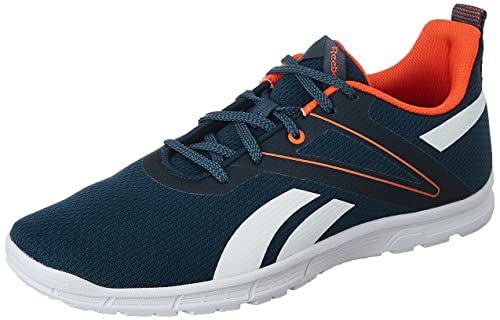Reebok Men Mesh ROCKFIELD RUNNING SHOES NOBLE GREY MET – WHITE – PUMP ORANGE UK 8