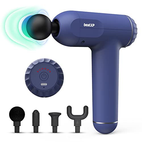 beatXP Bolt Deep Tissue Massage Gun | Percussion Muscle Massager for Full Body Pain Relief of Neck, Shoulder, Back, Foot for Men & Women Up to 1 Year Warranty (Royal Blue)