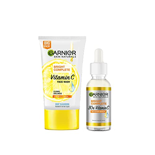 Garnier Bright Complete (Vitamin C Serum, 30ml + Bright Complete Facewash, 150g) – Combo Pack