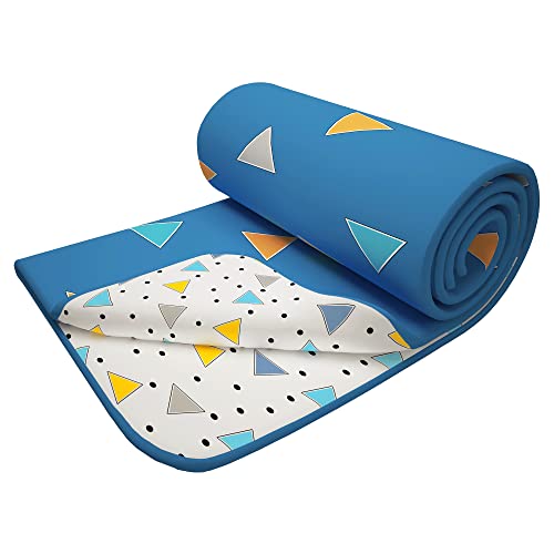 Story@Home 100% Cotton Reversible Dohar Single Bed AC Blanket for Winter Light Weight Soft Blanket(86″x56″, Blue and Yellow)