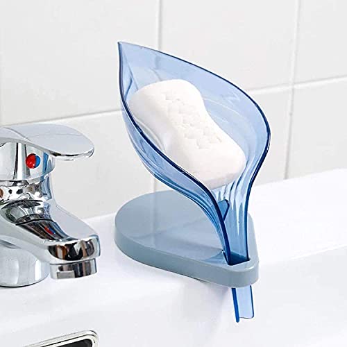 Kuber Mart Industries Pvt. Ltd. Kuber Industries Leaf Shaped Soap Case|Leakproof Travel Soap Box Case Holder|Plastic Kitchen Sink Self Draining Soap (Assorted)