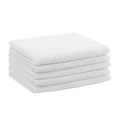 Ezee Multipurpose White Microfiber Cloth Pack of 5 for Dusting