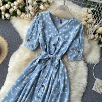 GUFRINA Women A-line Light Blue Dress