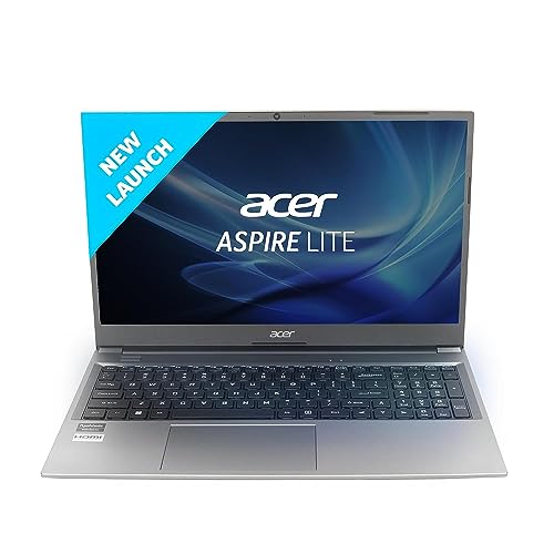 Acer Aspire Lite 12th Gen Intel Core i3-1215U Premium Metal Laptop (8GB RAM/512GB SSD/Windows 11 Home) AL15-52, 39.62cm (15.6″) Full HD Display, Metal Body, Steel Gray, 1.59 Kg