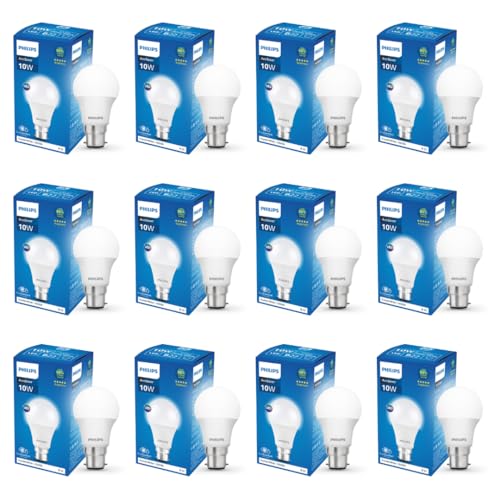 Philips Ace Saver 10W B22 LED Bulb,900lm, Cool Day Light, Pack of 12