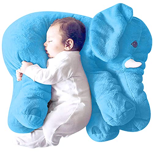 DearJoy Polyester Big Size Fibre Filled Stuffed Animal Elephant Soft Toy For Baby Of Plush Hugging Pillow Soft Toy For Kids Boy Girl Birthday Gift (60 Cm, Blue)