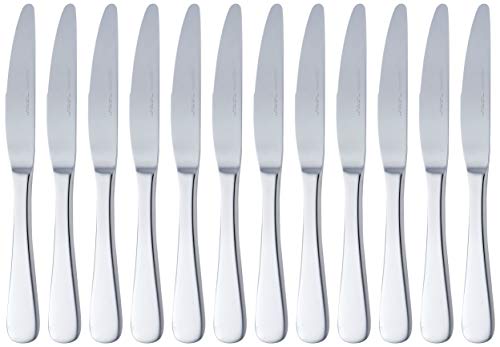 amazon basics Cutlery Stainless Steel Dinner Knives with Round Edge, Pack of 12