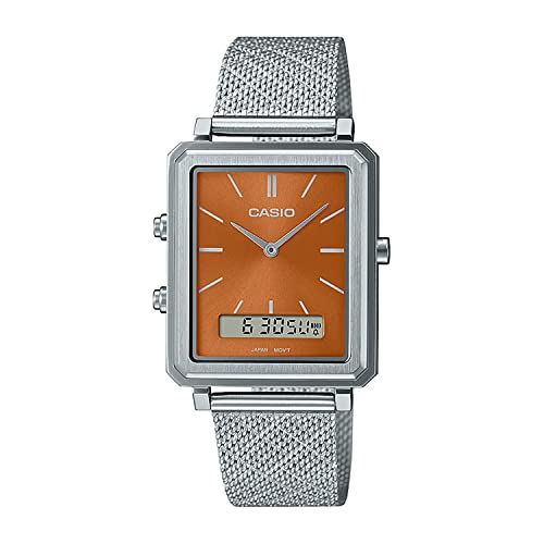 Casio Enticer Men Analog-Digital Brown Dial Watch-MTP-B205M-5EDF