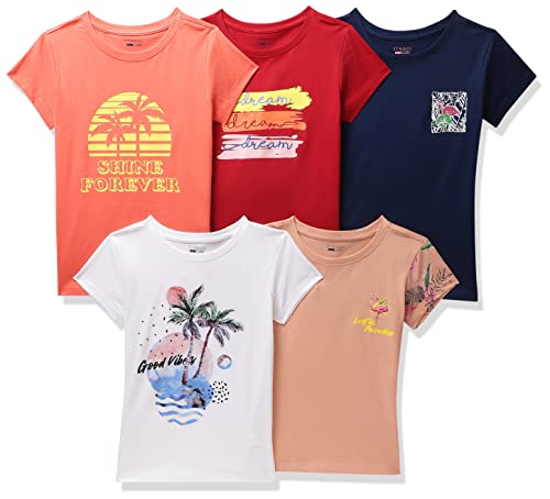 Amazon Brand – Symbol Girl’s Regular Fit T-Shirt (SS21SMGYTEEPO5-616_Multi 3 7-8 Years)