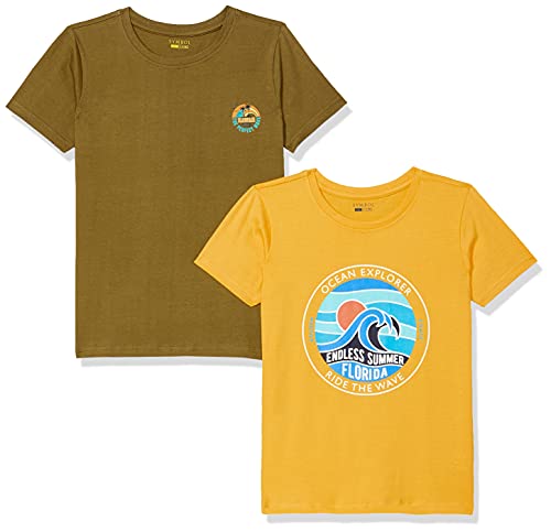 Amazon Brand – Symbol Boy’s Regular Fit T-Shirt (SS21SMBYTEEPO2-101_Multi 1 7-8 Years)