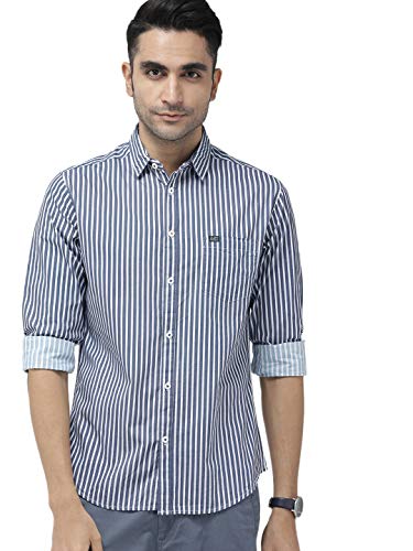 The Indian Garage Co Adult Men’s Slim Fit Shirt (1019-SH18-01_Blue L)