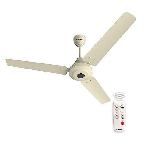 Bajaj Energos 12DC5R 1200 mm Silent BLDC Ceiling Fan|5-StarRated Energy Efficient Ceiling Fans for Home|Remote Control|Upto 65% Energy Saving|High Speed|Silent Operation|2-Yr Warranty Ivory