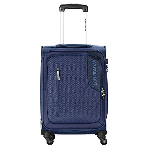 Kamiliant by American Tourister KAM KOJO 56 Cms Small Cabin Polyester Soft Sided 4 Wheels 360 Degree Rotation Luggage, Blue
