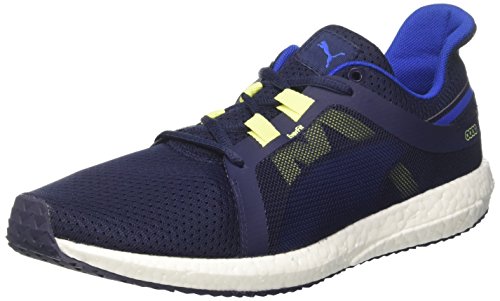 Puma Mens Mega NRGY Turbo 2 Peacoat-Turkish Sea-Fizzy Yellow Running Shoe – 6 UK (19084103)