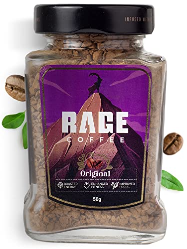 Rage Coffee Original Coffee Blend 100% Pure Arabica Beans | Instant Coffee for Smooth Aroma & taste, Hot and cold coffee) (Original Unique Blend, 50g)