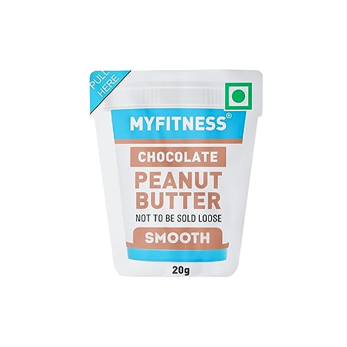 MYFITNESS Trial Sample Pack – Chocolate Smooth Peanut Butter, 1 x 20g Sachet | Tasty & Healthy Nut Butter Spread | Vegan | Dark Chocolate | Cholesterol Free, Gluten Free | Zero Trans Fat