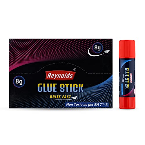 Reynolds Glue Sticks I Art and Craft Materials I Non Toxic Fast Drying Super Glue I Office Supplies, School Supplies and DIY Art Supplies, 8gm