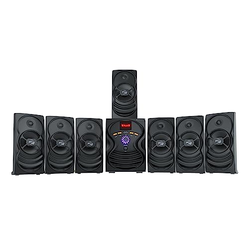 ZEBRONICS Omega 7.1 Home Theatre Speaker with 120W Output, Bluetooth v5.0, USB, AUX, FM Radio, Powerful Subwoofer, LED Display, Remote, Volume & Bass Control