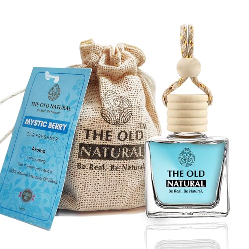 The Old Natural Car Air Freshener with Essential Oils Fragrance in Glass bottle with Wooden Diffuser Lid | 10ml (Mystic Berry – Pack of 1, 10ml)