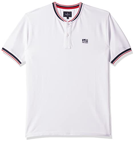 Pepe Jeans Men’s Geometric Regular Fit T-Shirt (PM541987_White