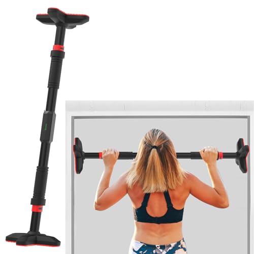 Lifelong Pull Up Bar for Home Workout, Pullup Bar at Home Without Screw Installation|Door Pull Up Bar with Adjustable Width|Chin Up Bar for Home, Size 65-95CM Max User Weight 150kg (LLPB01, Black)