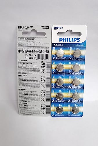 Philips Alkaline Button Batteries LR1130 Pack of 10