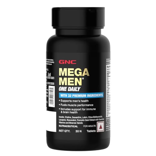 GNC Mega Men One Daily Multivitamin for Men | Promotes Men’s Well-Being | Fuels Muscle Performance | Boosts Immunity | Improves Memory & Focus | 32 Premium Ingredients (30 Tablets)