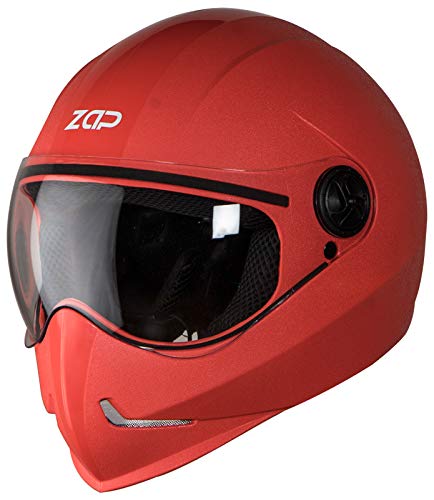 Steelbird SB-50 Adonis Zap Classic ISI Certified Full Face Helmet (Large 600 MM, Classic Red with Clear Visor)