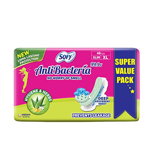 Sofy Anti Bacteria Extra Long Sanitary Pads – Slim (Pack of 48 Pads)