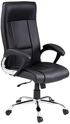 Amazon Brand – Solimo Brasov High Back Executive Chair (Black,Metal)