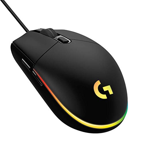 Logitech G102 USB Light Sync Gaming Mouse with Customizable RGB Lighting, 6 Programmable Buttons, Gaming Grade Sensor, 8K DPI Tracking, 16.8mn Color, Light Weight – Black