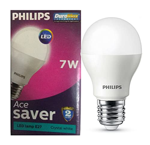 PHILIPS Base E27 7-Watt LED Bulb (Pack of 4, Crystal White)