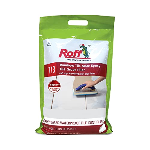 Pidilite Roff Rainbow Tile Mate Epoxy 3.69KG Slt Gry (Base + Hardener) & Filler to fill tile joints in kitchen, factory | stain and chemical resistant