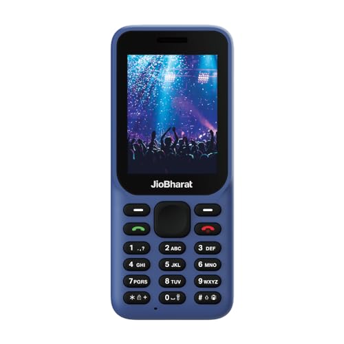 JioBharat B1 4G Keypad Phone with JioCinema, JioSaavn, JioPay (UPI), 2.4 Inch Big Display, Powerful 2000mAh Battery, Digital Camera | Blue | Locked for JioNetwork