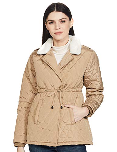 Amazon Brand – Eden & Ivy Women’s Quilted Jacket (SYMAW20JK012_Fawn_Small S)